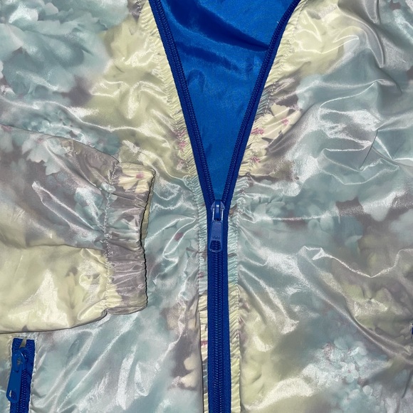 Vintage Iridescent Floral Raincoat Jacket Hood - Picture 5 of 7